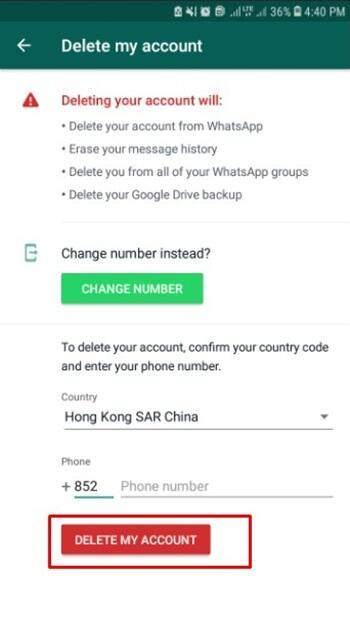 Cómo eliminar mi cuenta de WhatsApp permanentemente (5)